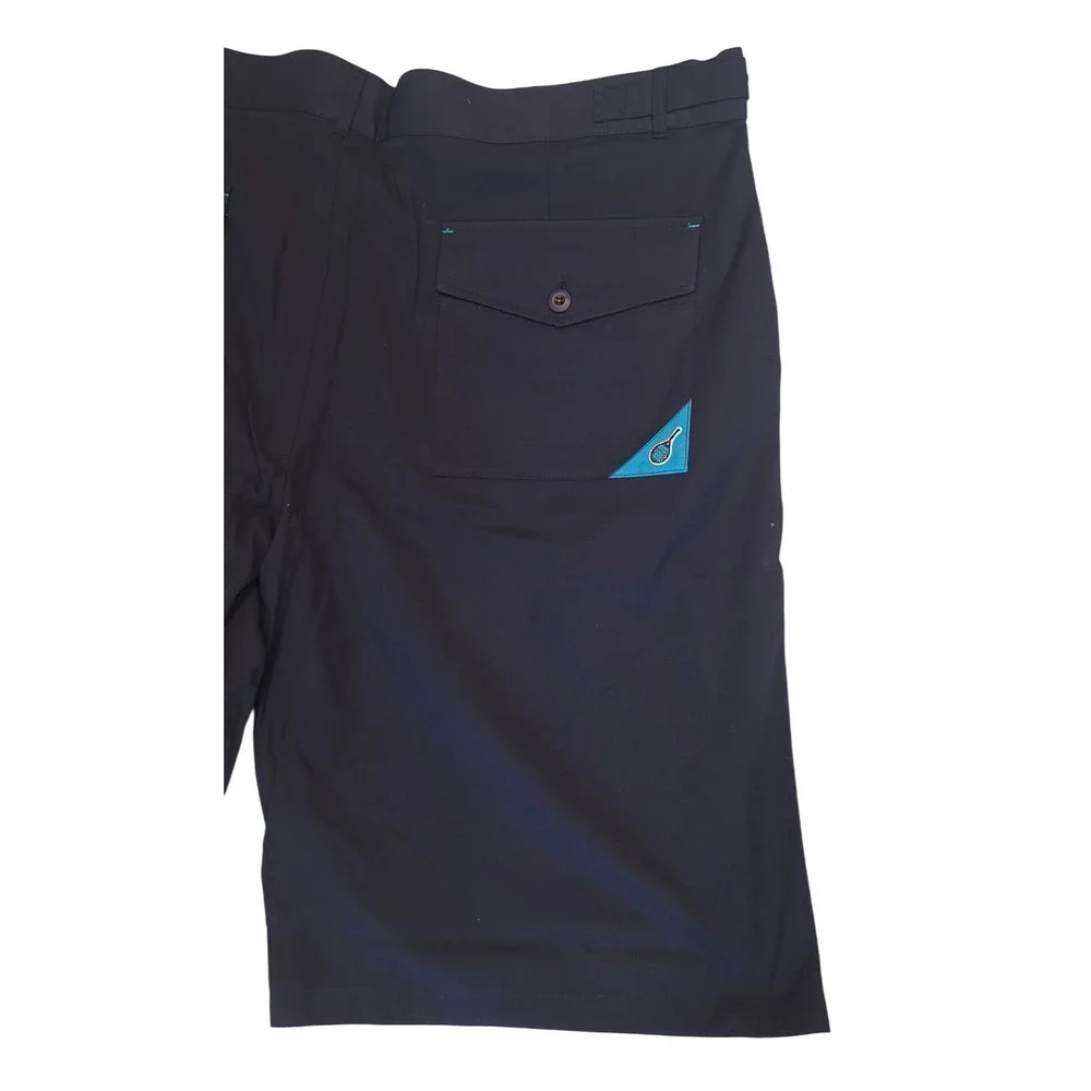 Mitchell & Ness Chino Shorts Mens 4XL Navy Tennis Patch Teal Script, NWT